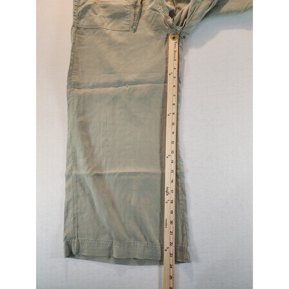 Thread & Supply Womens Super Soft Relaxed Fit Wide Leg Crop Pants Sage Size L - Picture 2 of 8